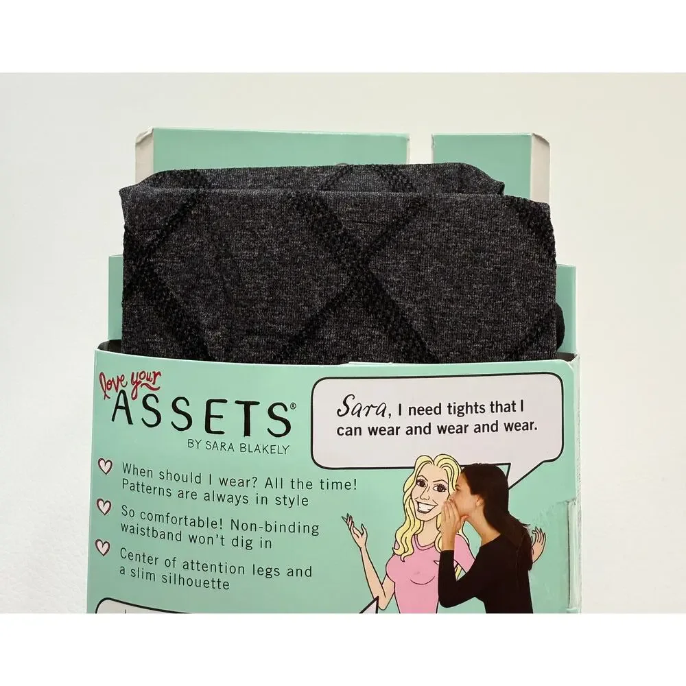 Spanx Assets Shaping Tights Size 1 Gray Black Diamond 4'10